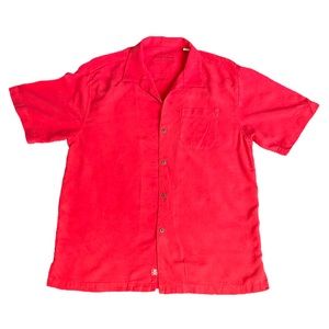 Tommy Bahama 100% Silk Botton Down Short Sleeved Original Fit Shirt